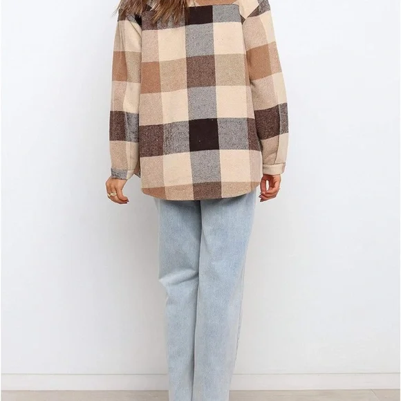 Plaid Button-Up Shacket - Picture 3 of 5